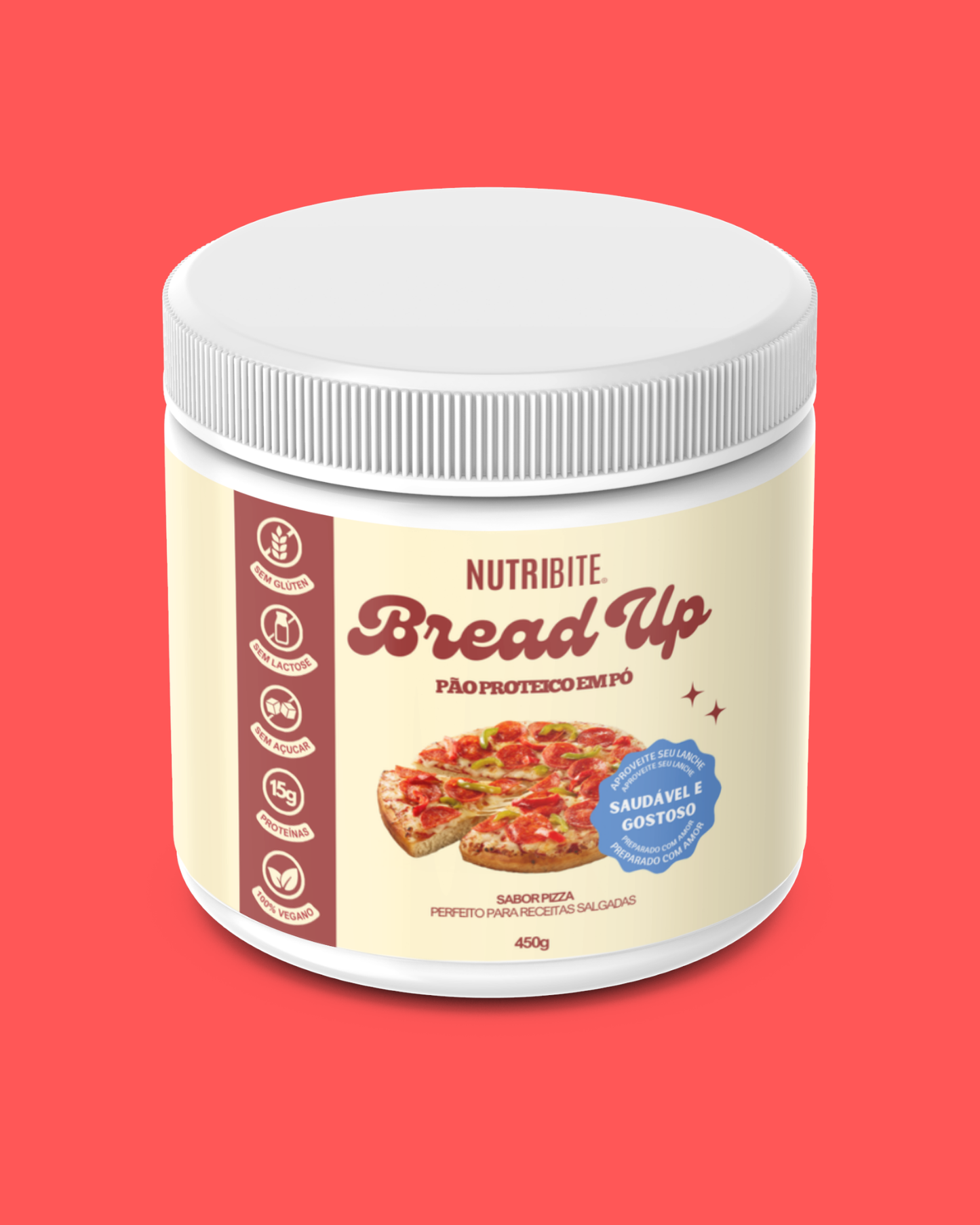 Pão proteico em pó - Sabor Pizza